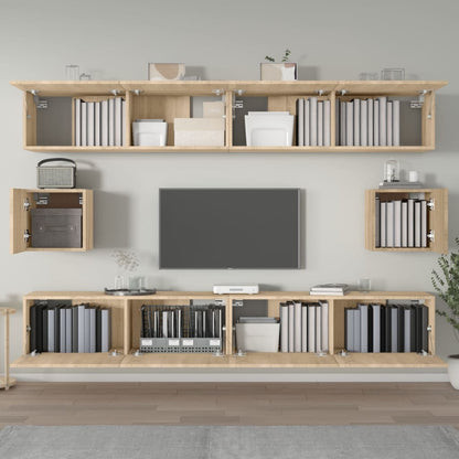 6 Piece TV Cabinet Set Sonoma Oak Engineered Wood