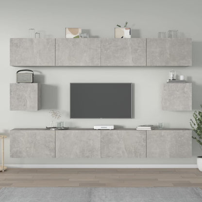 6 Piece TV Cabinet Set Concrete Grey Engineered Wood