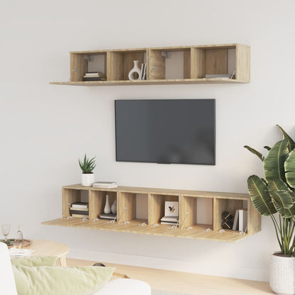 5 Piece TV Cabinet Set Sonoma Oak Engineered Wood