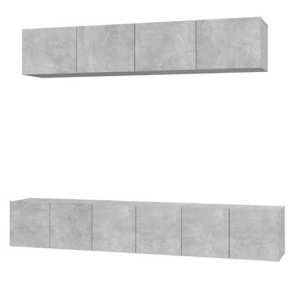 5 Piece TV Cabinet Set Concrete Grey Engineered Wood