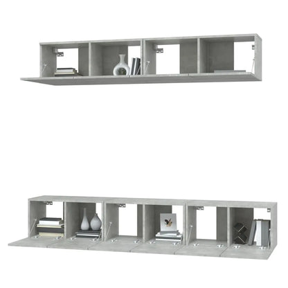 5 Piece TV Cabinet Set Concrete Grey Engineered Wood