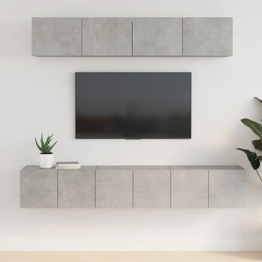 5 Piece TV Cabinet Set Concrete Grey Engineered Wood