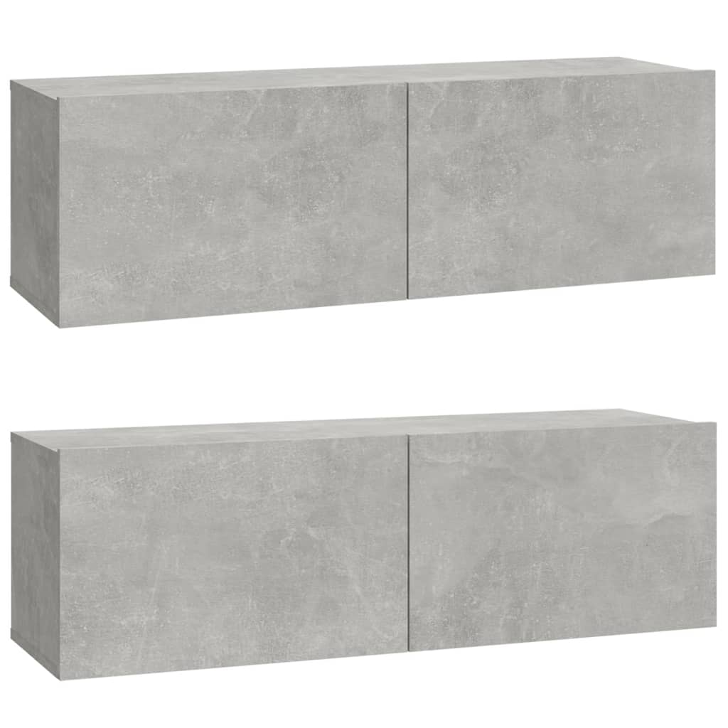 5 Piece TV Cabinet Set Concrete Grey Engineered Wood