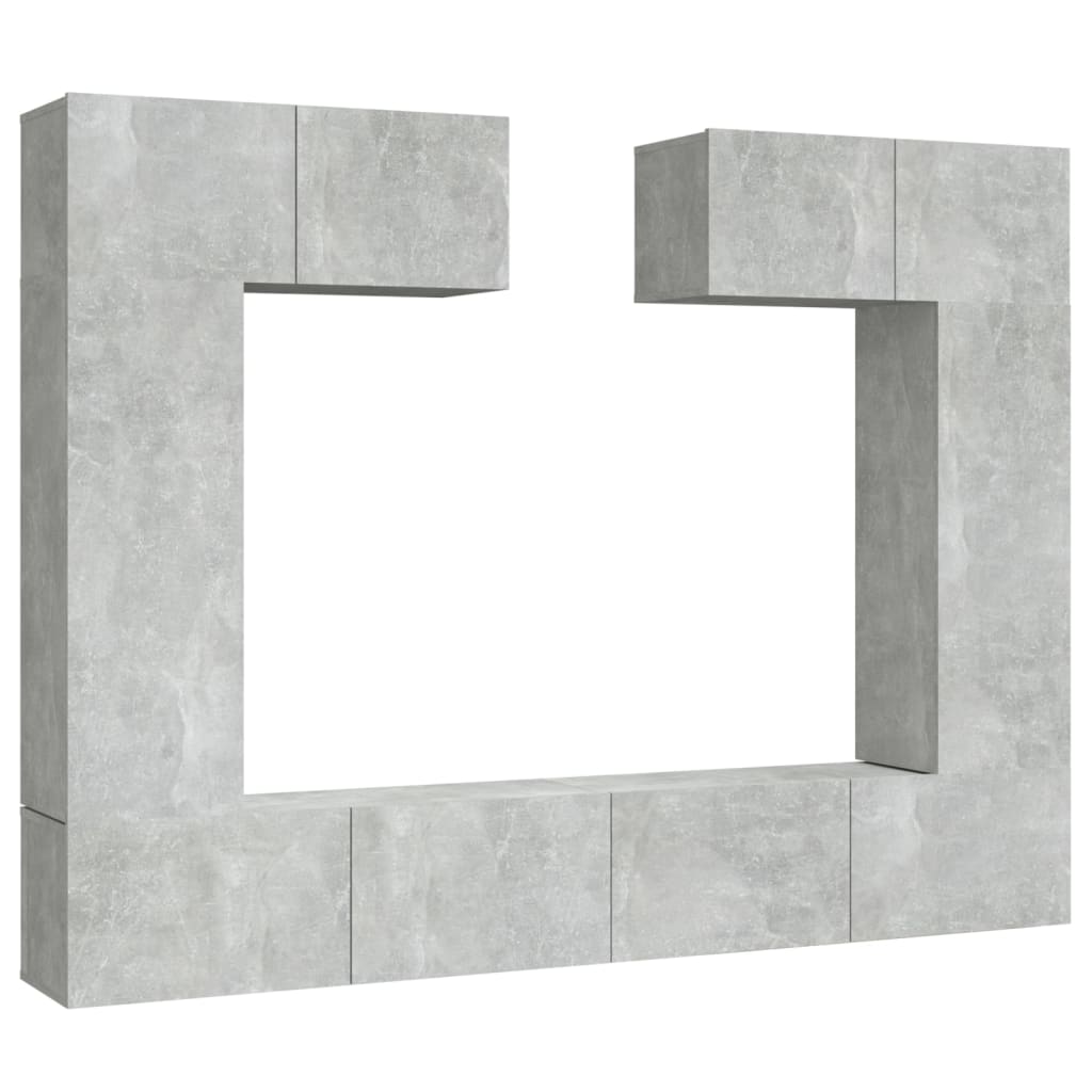 6 Piece TV Cabinet Set Concrete Grey Engineered Wood