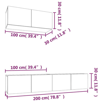 3 Piece TV Cabinet Set Sonoma Oak Engineered Wood