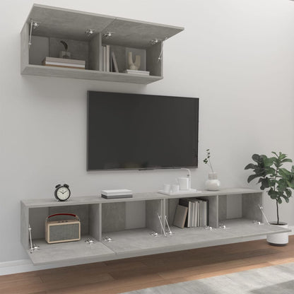 3 Piece TV Cabinet Set Concrete Grey Engineered Wood