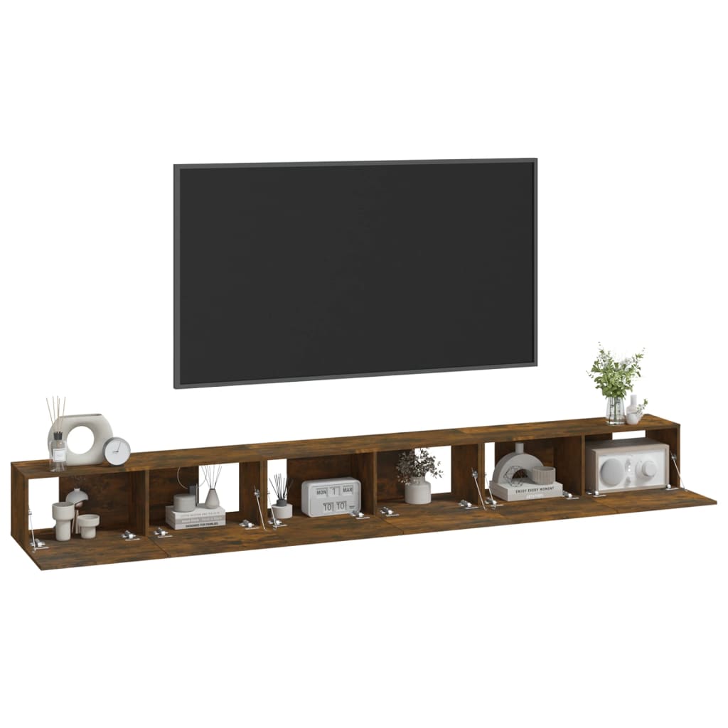 3 Piece TV Cabinet Set Smoked Oak Engineered Wood