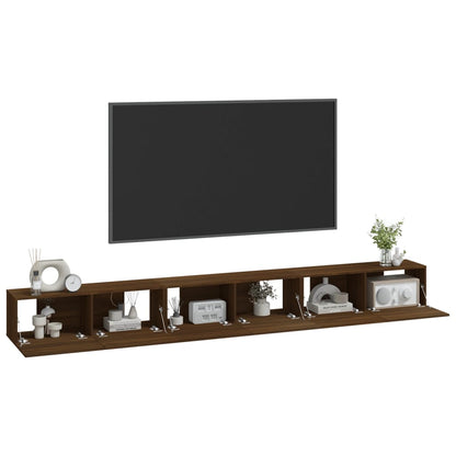 3 Piece TV Cabinet Set Brown Oak Engineered Wood