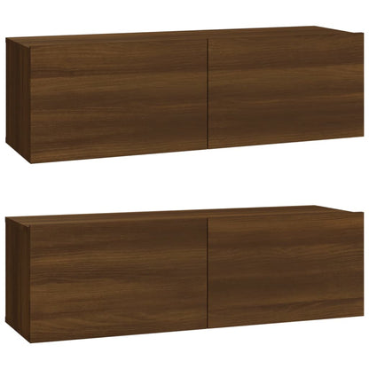 3 Piece TV Cabinet Set Brown Oak Engineered Wood