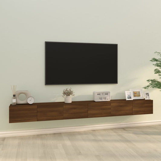 3 Piece TV Cabinet Set Brown Oak Engineered Wood