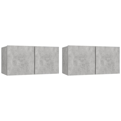 4 Piece TV Cabinet Set Concrete Grey Engineered Wood