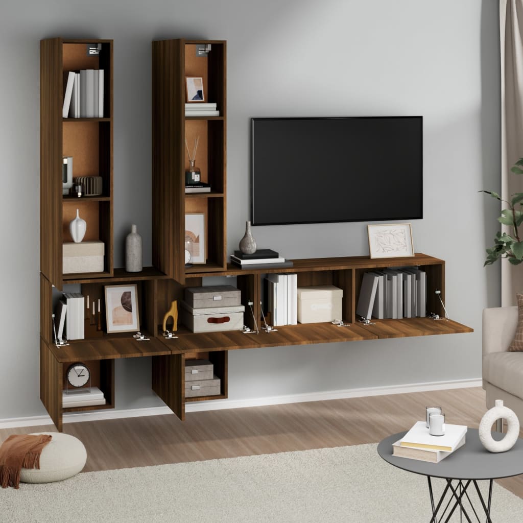 Wall-mounted TV Cabinet Brown Oak Engineered Wood