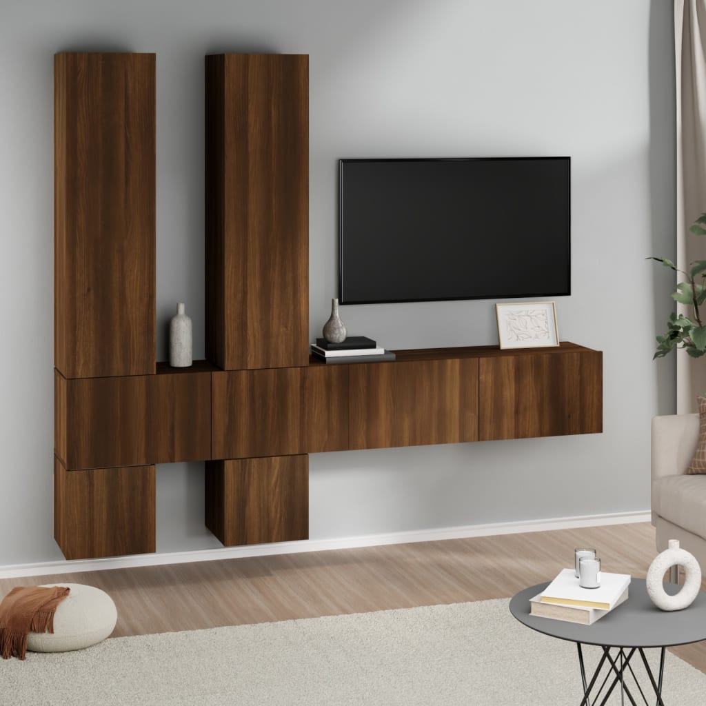 Wall-mounted TV Cabinet Brown Oak Engineered Wood