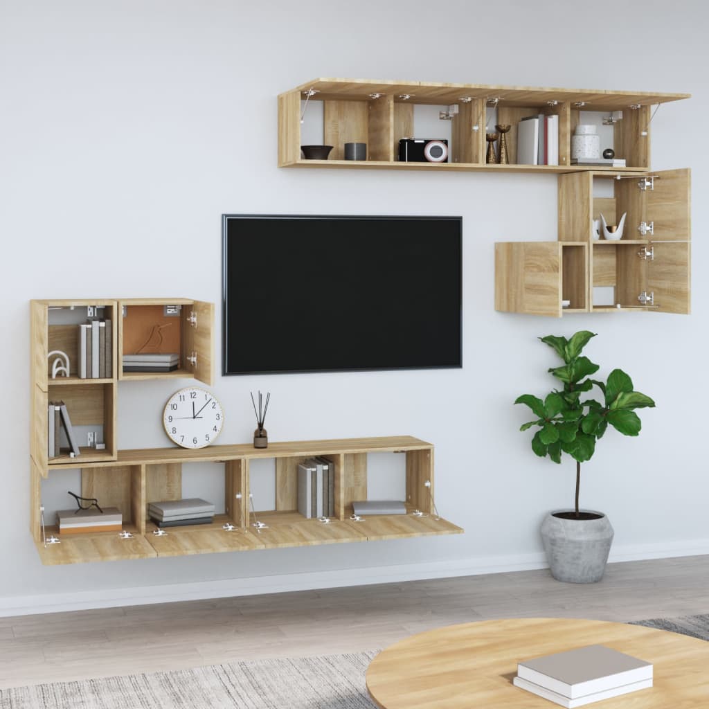 Wall-mounted TV Cabinet Sonoma Oak Engineered Wood