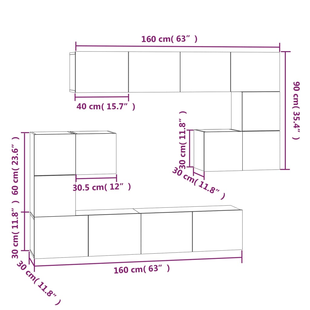 Wall-mounted TV Cabinet Sonoma Oak Engineered Wood