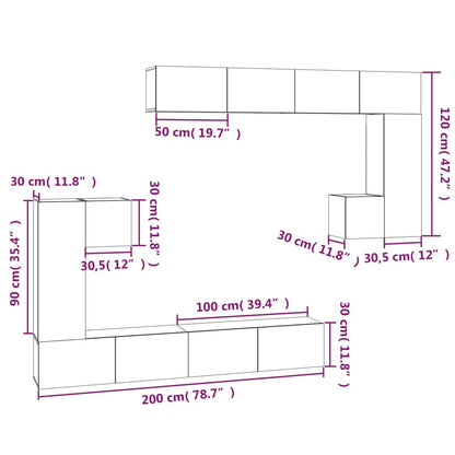 Wall-mounted TV Cabinet White Engineered Wood