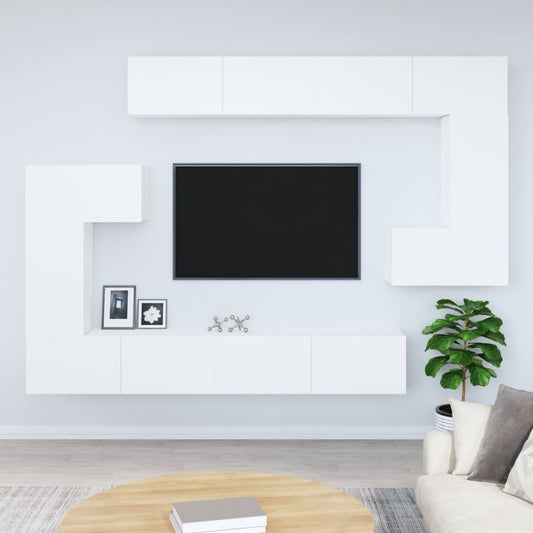 Wall-mounted TV Cabinet White Engineered Wood