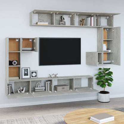 Wall-mounted TV Cabinet Concrete Grey Engineered Wood