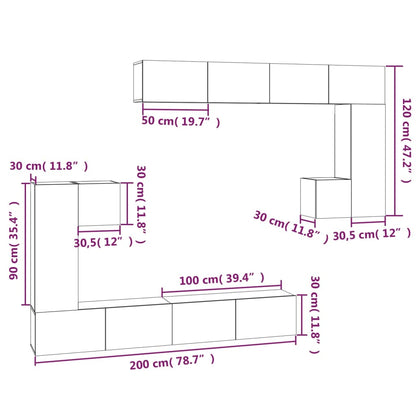 Wall-mounted TV Cabinet Brown Oak Engineered Wood