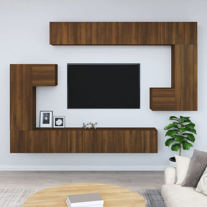 Wall-mounted TV Cabinet Brown Oak Engineered Wood