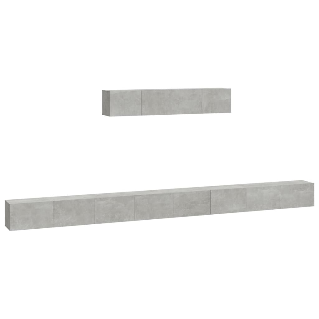 4 Piece TV Cabinet Set Concrete Grey Engineered Wood