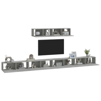 4 Piece TV Cabinet Set Concrete Grey Engineered Wood