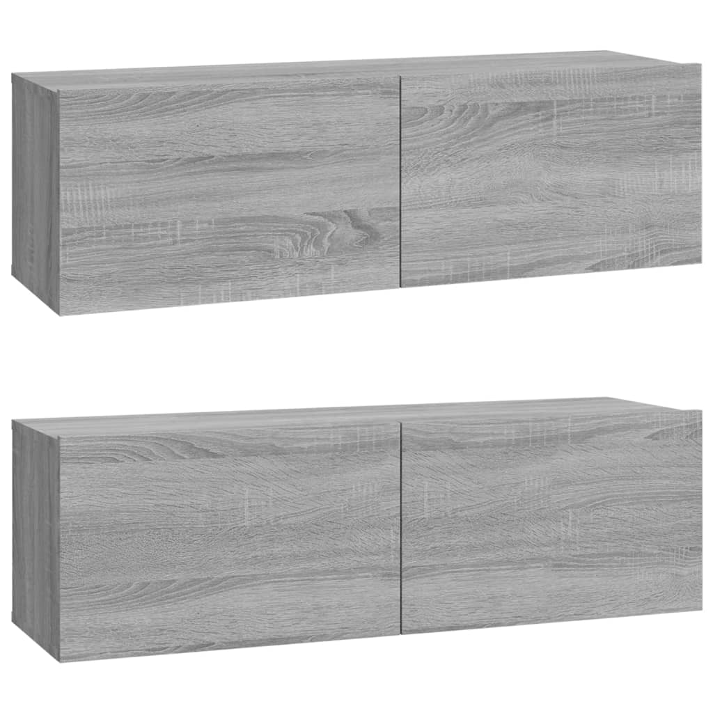 4 Piece TV Cabinet Set Grey Sonoma Engineered Wood