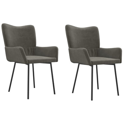 Dining Chairs 2 pcs Dark Grey Velvet