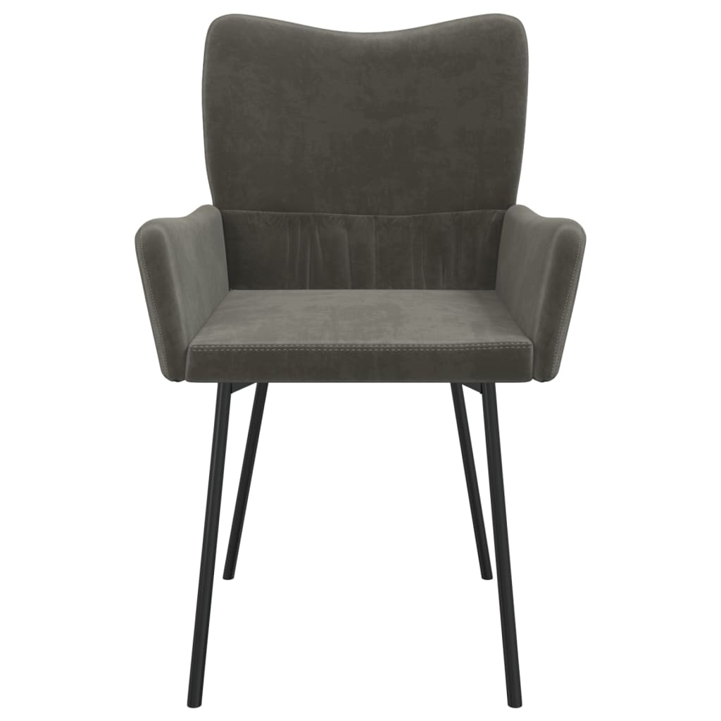 Dining Chairs 2 pcs Dark Grey Velvet