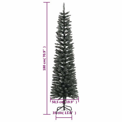 Artificial Slim Christmas Tree with Stand Green 180 cm PVC