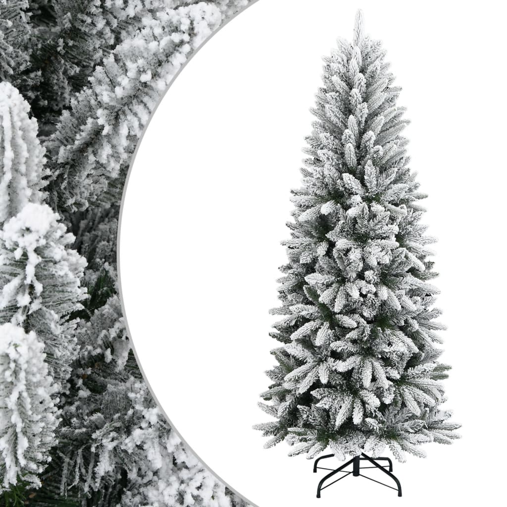 Artificial Christmas Tree with Flocked Snow 210 cm PVC&PE