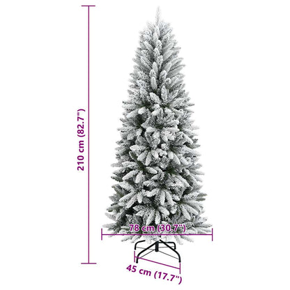 Artificial Christmas Tree with Flocked Snow 210 cm PVC&PE