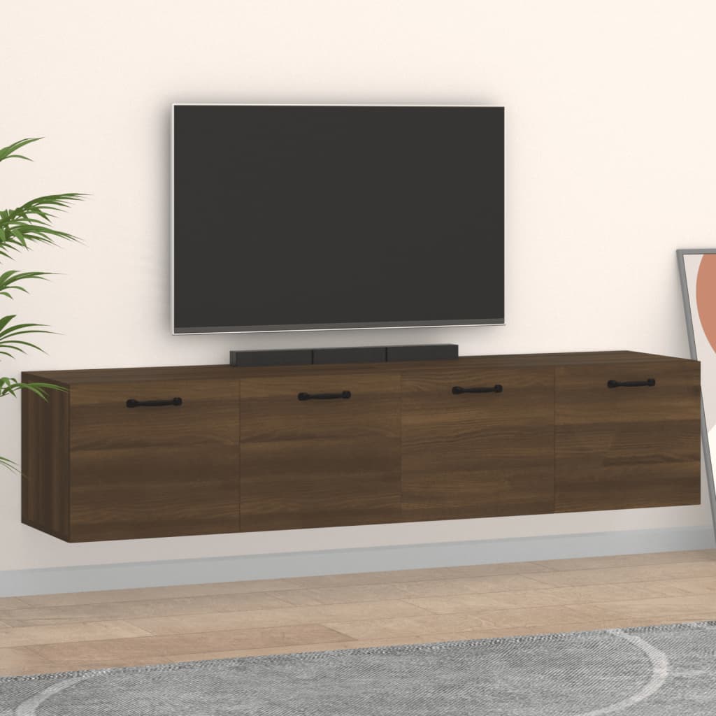 Wall Cabinets 2 pcs Brown Oak 60x36.5x35 cm Engineered Wood