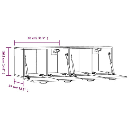 Wall Cabinets 2 pcs High Gloss White 80x36.5x35 cm Engineered Wood