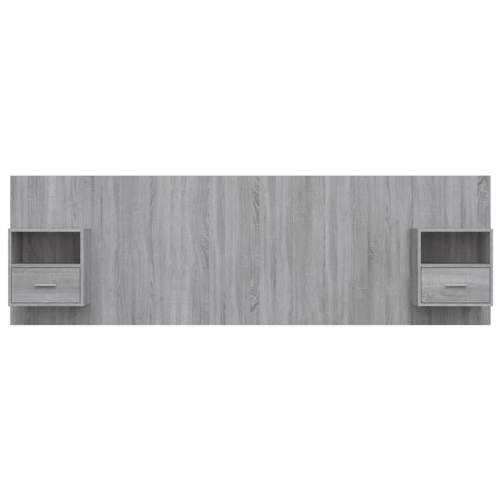 Bed Headboard with Cabinets Grey Sonoma Engineered Wood