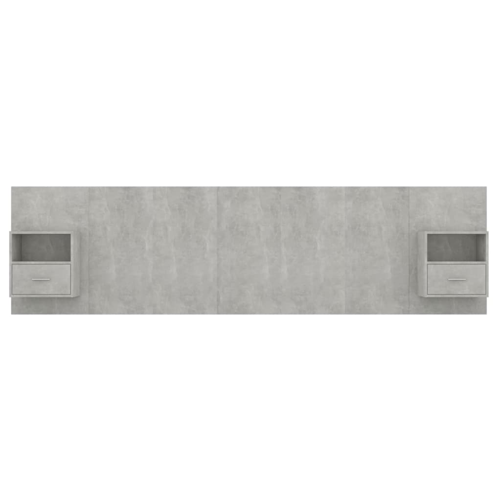 Bed Headboard with Cabinets Concrete Grey Engineered Wood