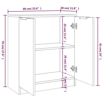 Sideboards 2 pcs Sonoma Oak 60x30x70 cm Engineered Wood