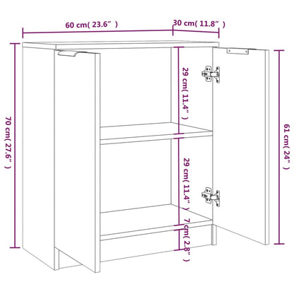 Sideboards 2 pcs Brown Oak 60x30x70 cm Engineered Wood