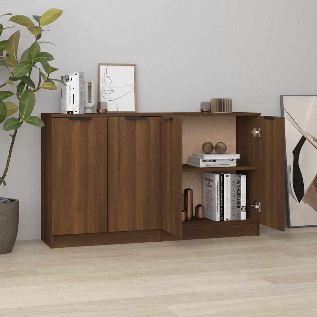 Sideboards 2 pcs Brown Oak 60x30x70 cm Engineered Wood