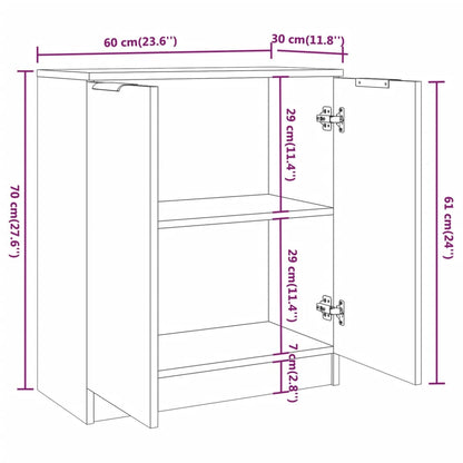 3 Piece Sideboards High Gloss White Engineered Wood