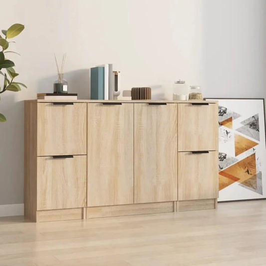 Sideboards 3 pcs Sonoma Oak Engineered Wood