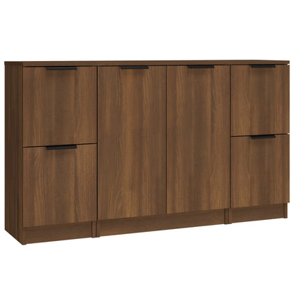 Sideboards 3 pcs Brown Oak Engineered Wood