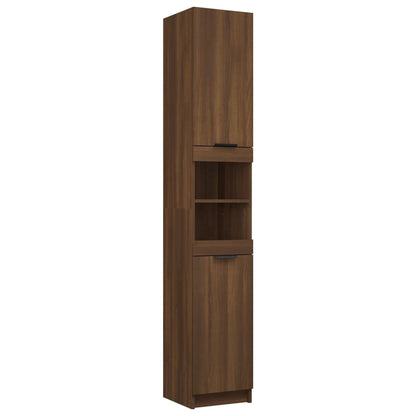 5 Piece Bathroom Cabinet Set Brown Oak Engineered Wood