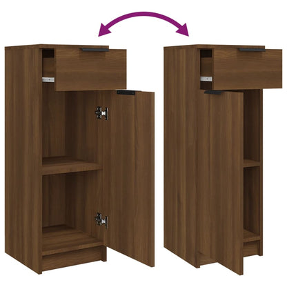 5 Piece Bathroom Cabinet Set Brown Oak Engineered Wood