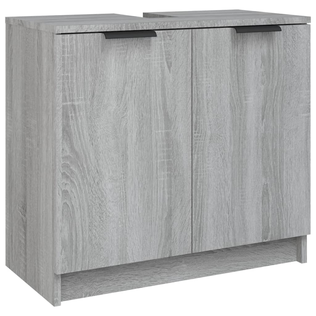 3 Piece Bathroom Cabinet Set Grey Sonoma Engineered Wood