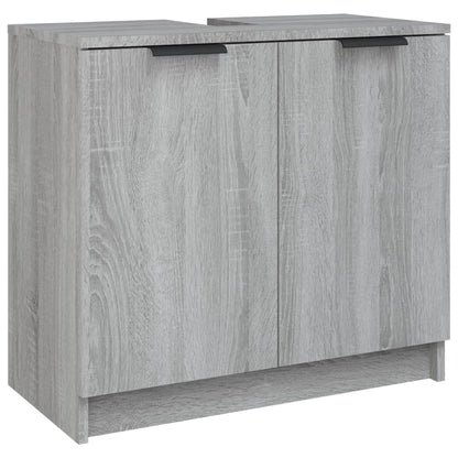 3 Piece Bathroom Cabinet Set Grey Sonoma Engineered Wood