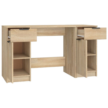 Desk with Side Cabinet Sonoma Oak Engineered Wood