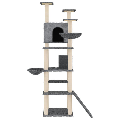 Cat Tree with Sisal Scratching Posts Dark Grey 191 cm