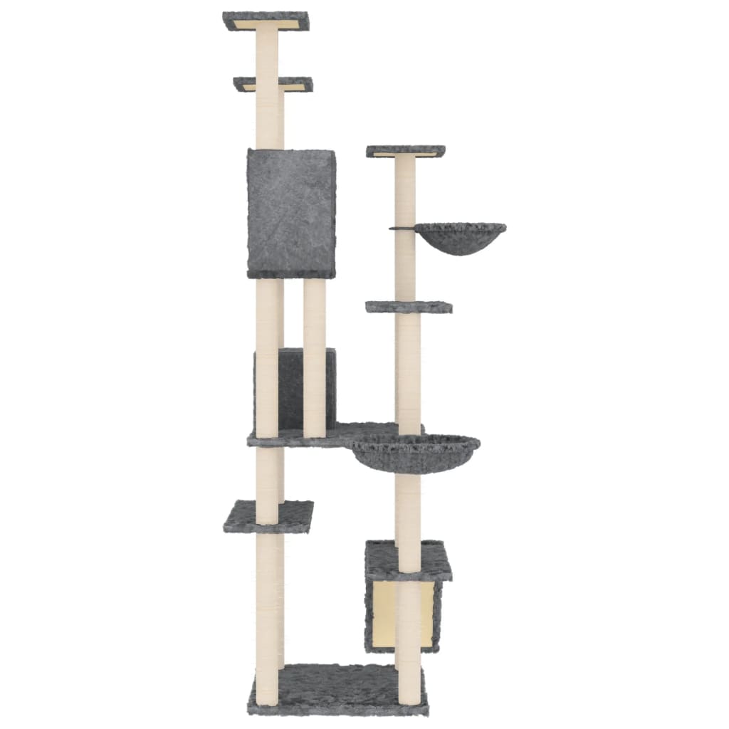 Cat Tree with Sisal Scratching Posts Dark Grey 191 cm