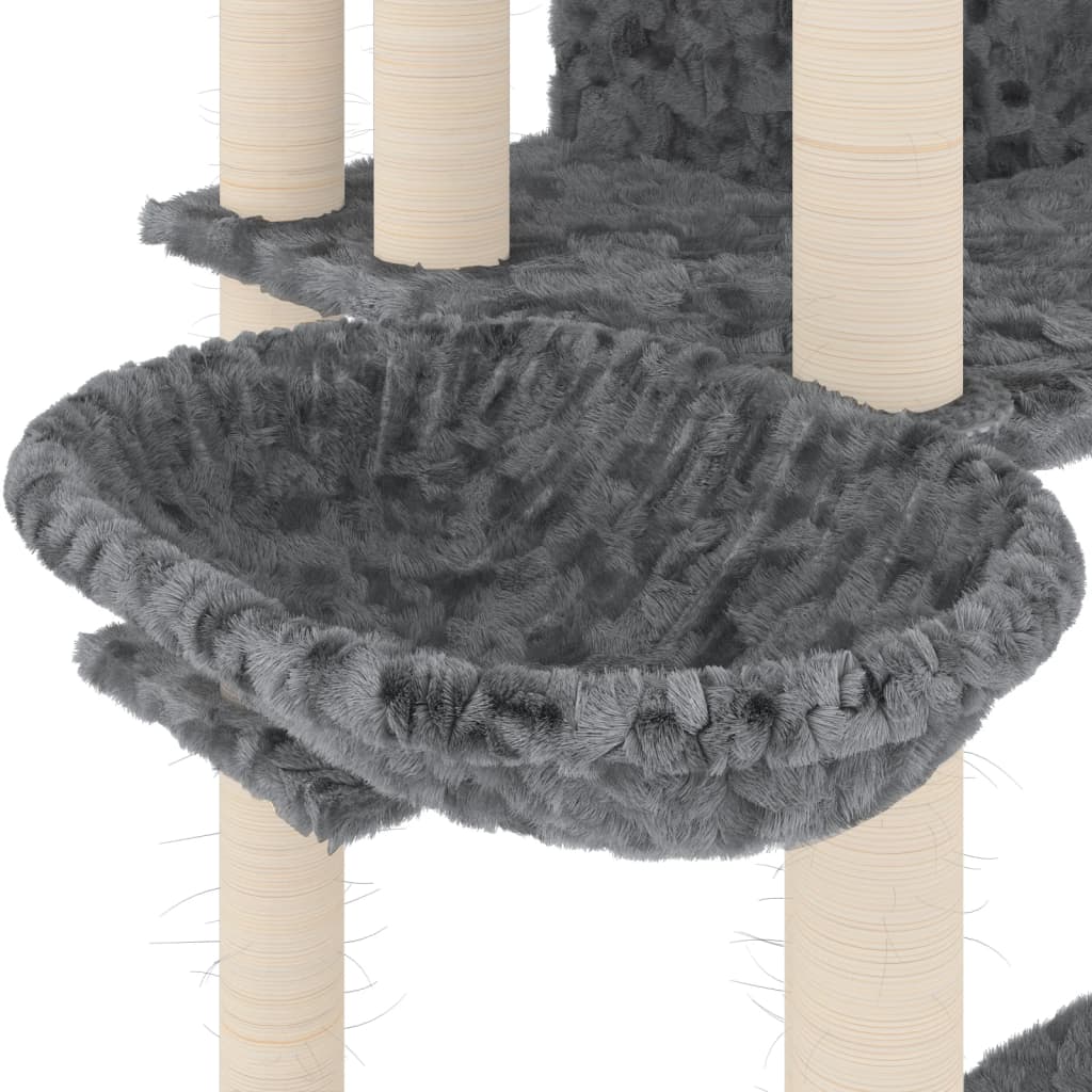 Cat Tree with Sisal Scratching Posts Dark Grey 191 cm